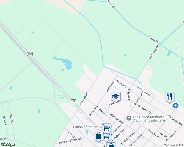map of restaurants, bars, coffee shops, grocery stores, and more near 807 Clipson Road in Eagle Lake