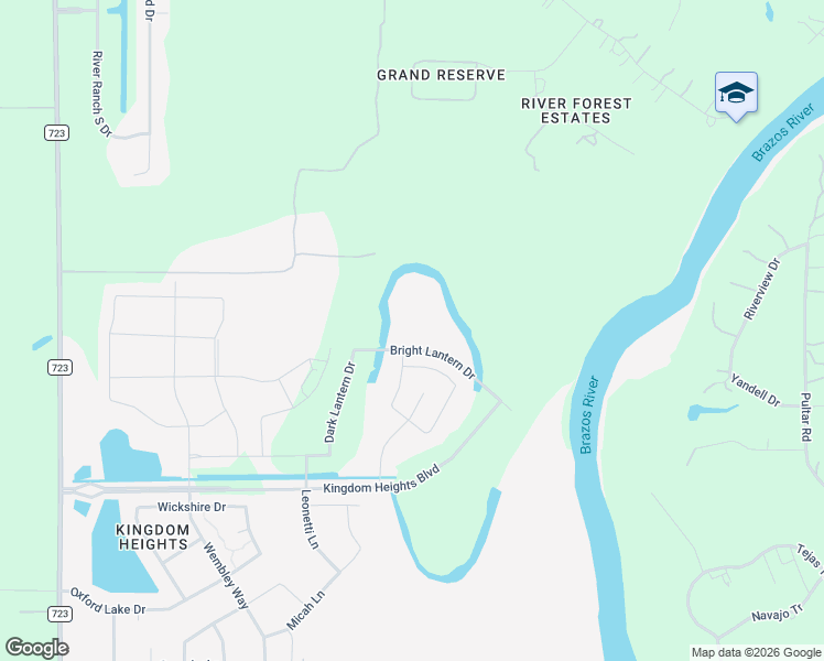 map of restaurants, bars, coffee shops, grocery stores, and more near 2724 Fm 723 Road in Rosenberg