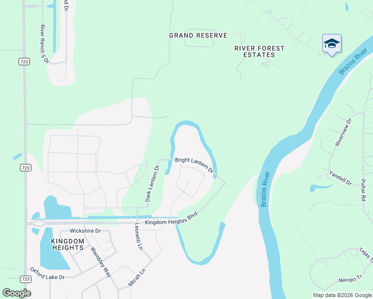 map of restaurants, bars, coffee shops, grocery stores, and more near 2724 Fm 723 Road in Rosenberg