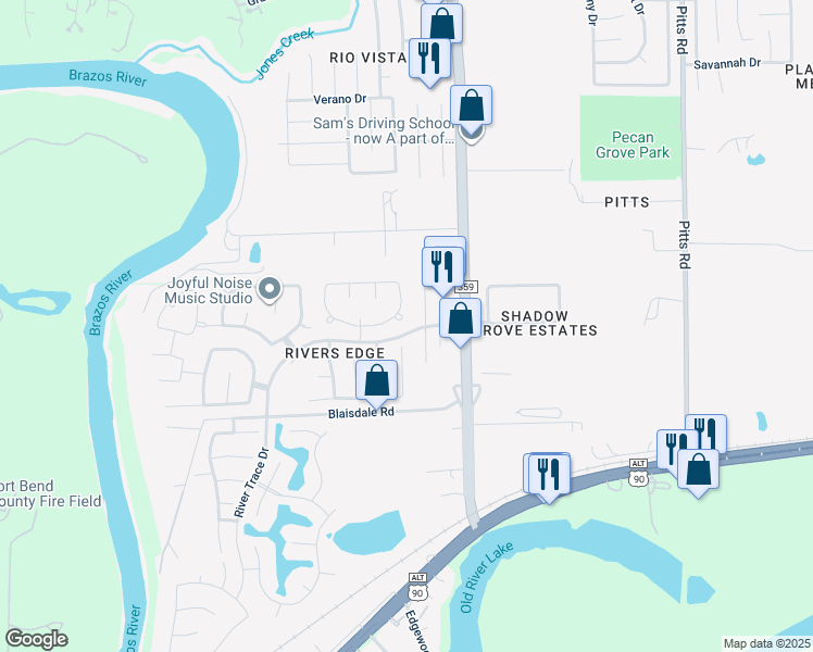 map of restaurants, bars, coffee shops, grocery stores, and more near 2403 Silver Creek Court in Richmond
