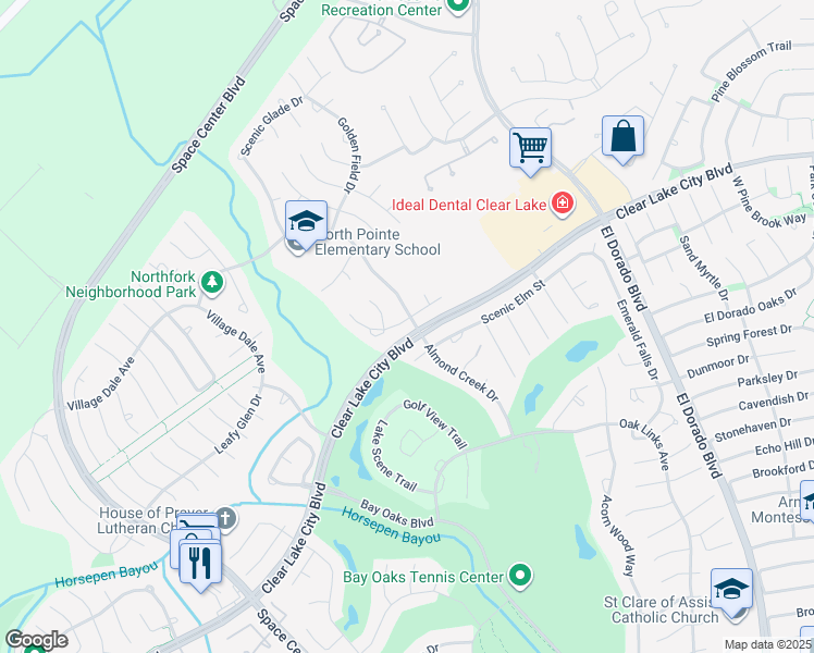 map of restaurants, bars, coffee shops, grocery stores, and more near 3026 Cherry Mill Court in Houston