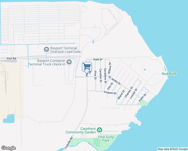 map of restaurants, bars, coffee shops, grocery stores, and more near 4902 Pine Street in Seabrook