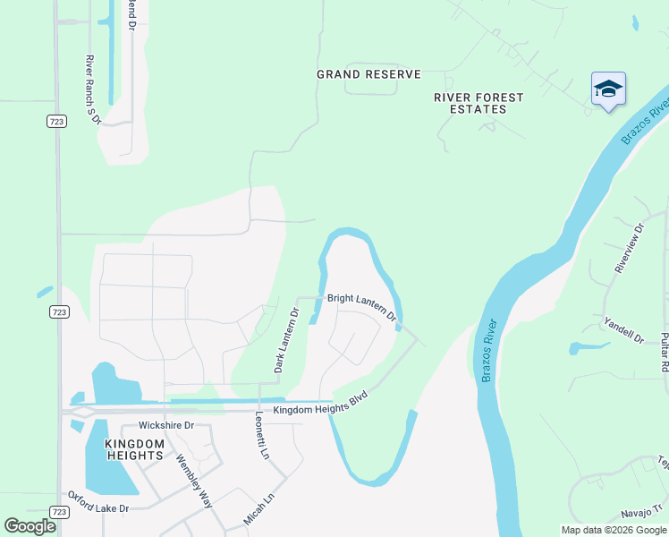 map of restaurants, bars, coffee shops, grocery stores, and more near 2724 Fm 723 Road in Rosenberg