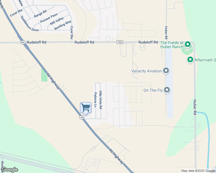map of restaurants, bars, coffee shops, grocery stores, and more near 2583 Adobe Vista in Seguin