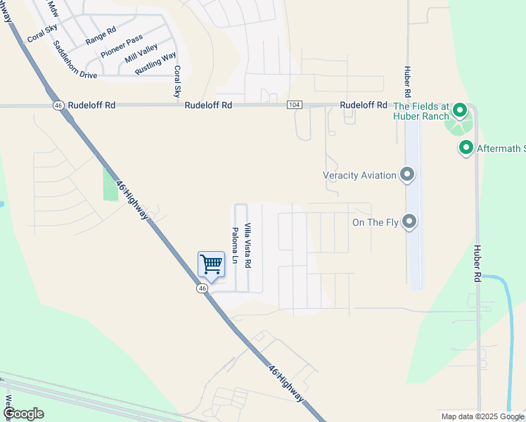 map of restaurants, bars, coffee shops, grocery stores, and more near 2583 Adobe Vista in Seguin