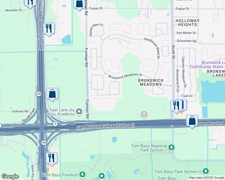 map of restaurants, bars, coffee shops, grocery stores, and more near 2819 DAVENRIDGE Lane in Houston
