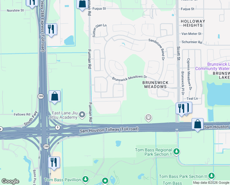 map of restaurants, bars, coffee shops, grocery stores, and more near 2819 DAVENRIDGE Lane in Houston