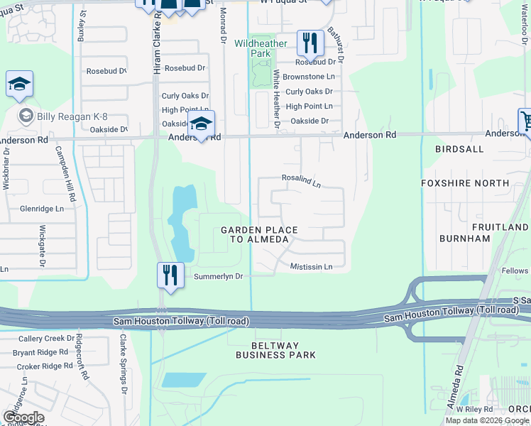 map of restaurants, bars, coffee shops, grocery stores, and more near 4139 Knollwick Court in Houston