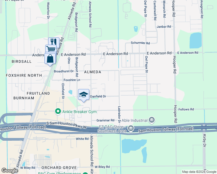 map of restaurants, bars, coffee shops, grocery stores, and more near 14125 Norway Street in Houston