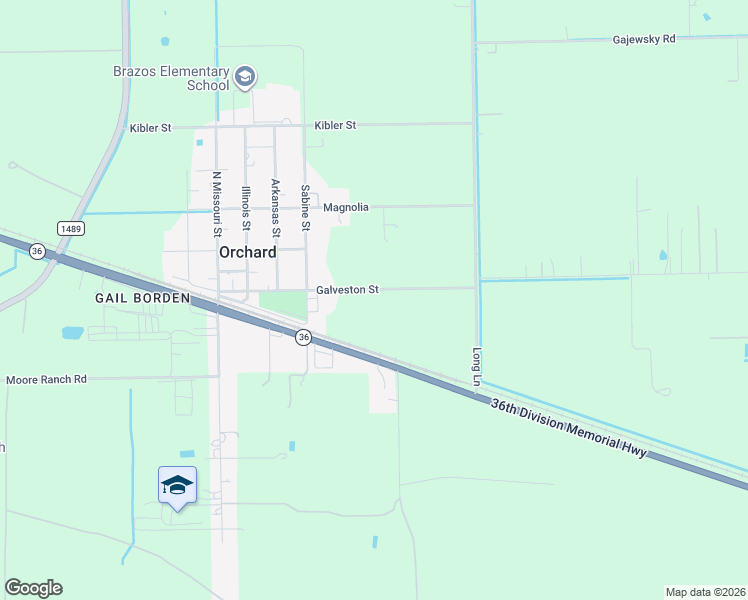 map of restaurants, bars, coffee shops, grocery stores, and more near Galveston in Wallis