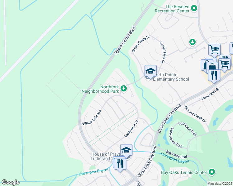 map of restaurants, bars, coffee shops, grocery stores, and more near 2719 Village Dale Avenue in Houston
