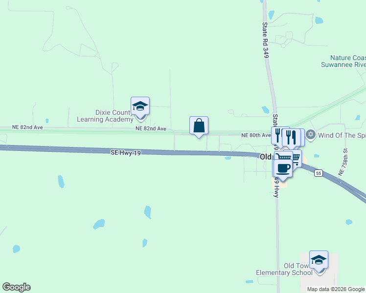 map of restaurants, bars, coffee shops, grocery stores, and more near 25221 Southeast Highway 19 in Old Town