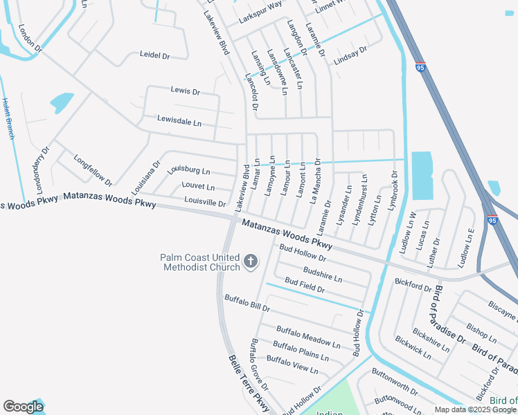 map of restaurants, bars, coffee shops, grocery stores, and more near 3 Lamoyne Lane in Palm Coast
