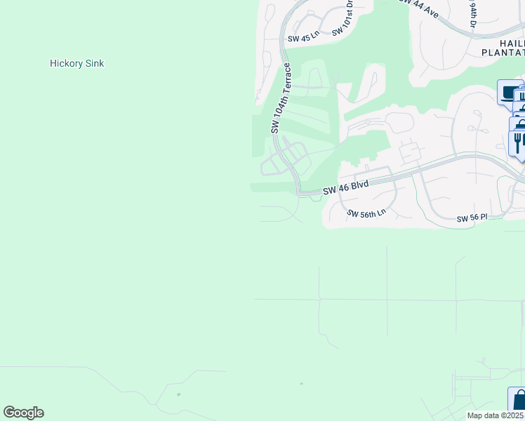map of restaurants, bars, coffee shops, grocery stores, and more near 10617 Southwest 55 Place in Gainesville