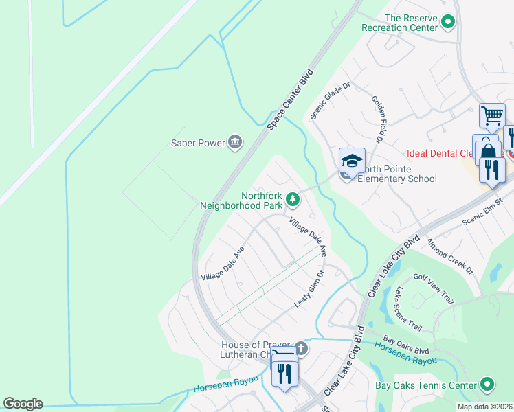 map of restaurants, bars, coffee shops, grocery stores, and more near 13519 Pear Woods Court in Houston