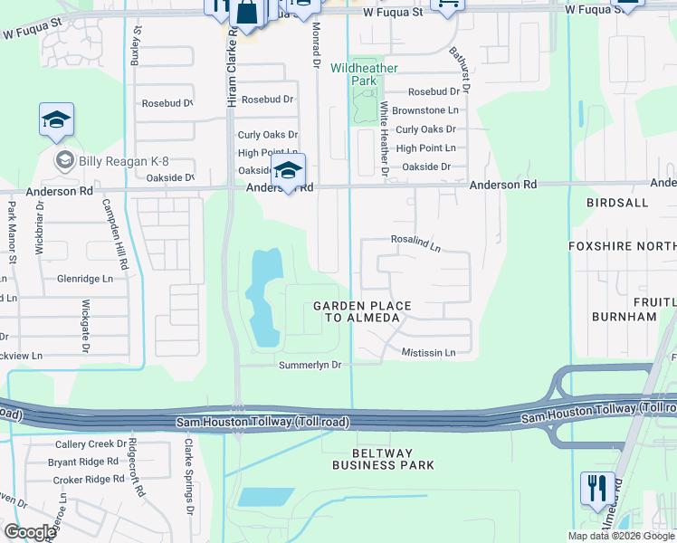 map of restaurants, bars, coffee shops, grocery stores, and more near 4201 Remus Drive in Houston