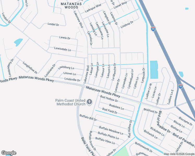 map of restaurants, bars, coffee shops, grocery stores, and more near 10 Lamoyne Lane in Palm Coast