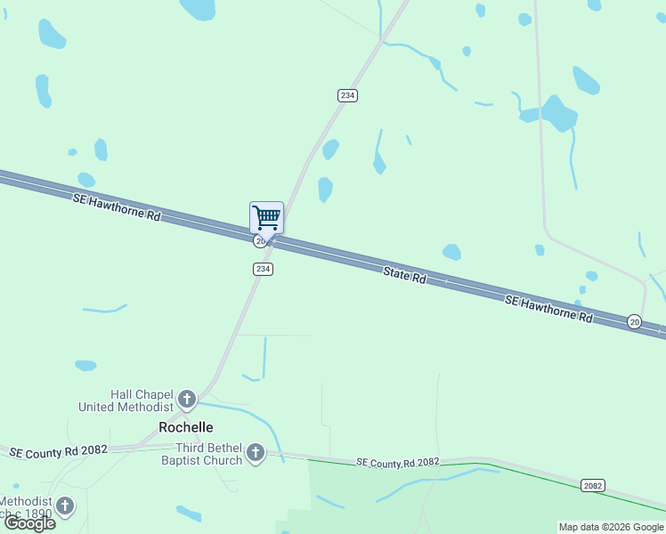 map of restaurants, bars, coffee shops, grocery stores, and more near 10221 Southeast Hawthorne Road in Gainesville