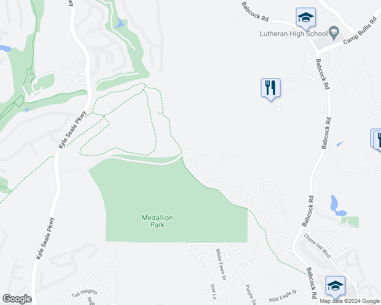 map of restaurants, bars, coffee shops, grocery stores, and more near 7806 Moss Brook Drive in San Antonio