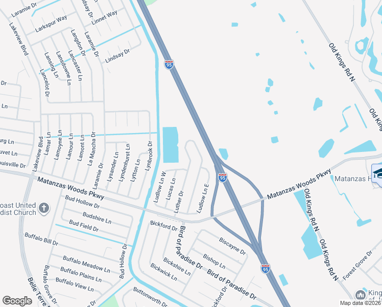 map of restaurants, bars, coffee shops, grocery stores, and more near 60 Luther Drive in Palm Coast
