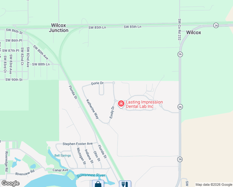 map of restaurants, bars, coffee shops, grocery stores, and more near 9080 Dorie Drive in Fanning Springs