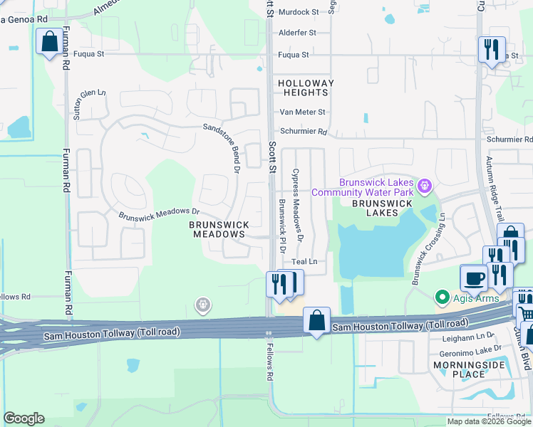 map of restaurants, bars, coffee shops, grocery stores, and more near 14231 Stone Cottage Lane in Houston