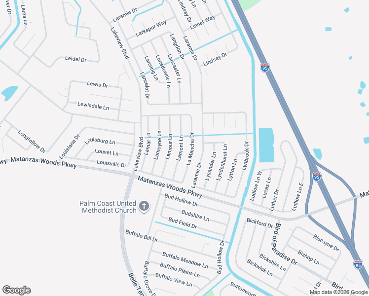 map of restaurants, bars, coffee shops, grocery stores, and more near 22 Lamont Lane in Palm Coast