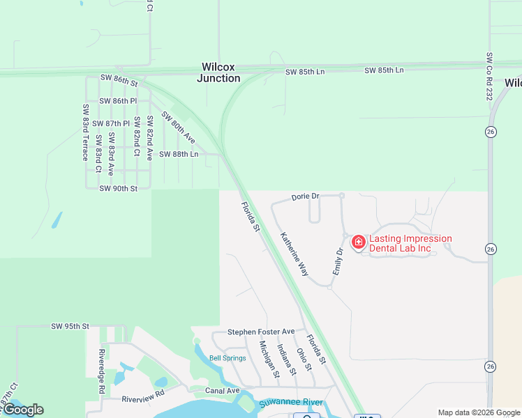 map of restaurants, bars, coffee shops, grocery stores, and more near Nature Coast State Trail in Fanning Springs