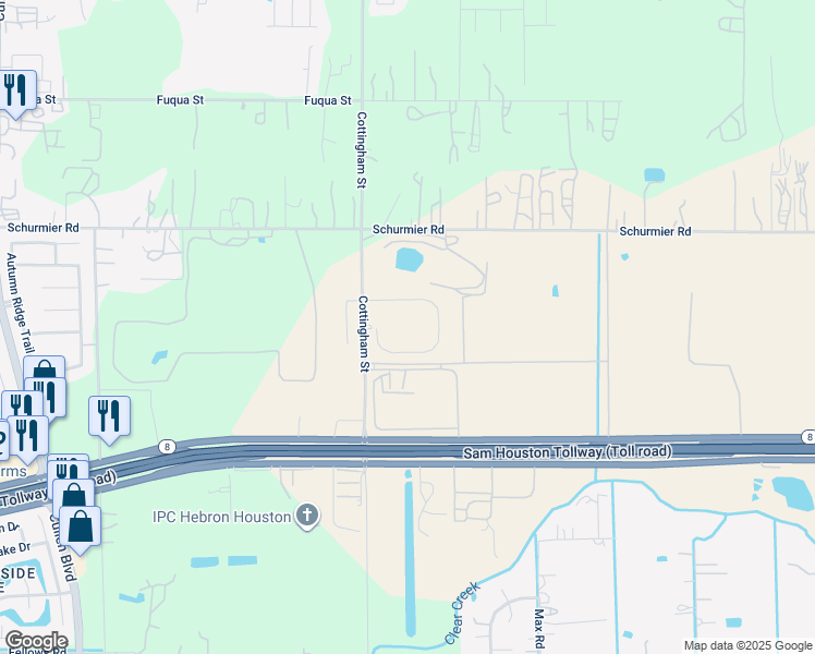 map of restaurants, bars, coffee shops, grocery stores, and more near 4649 South Sam Houston Pkwy E in Houston
