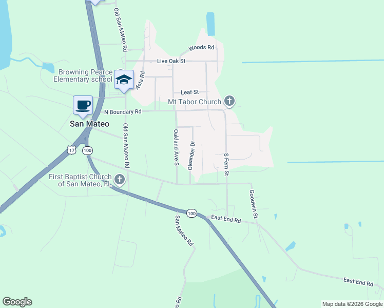 map of restaurants, bars, coffee shops, grocery stores, and more near 136 Oleander Drive in San Mateo