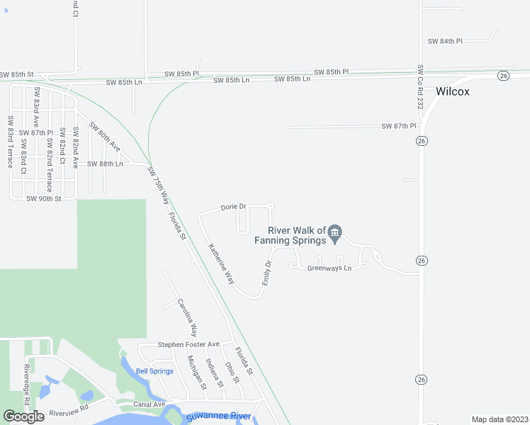 map of restaurants, bars, coffee shops, grocery stores, and more near 9029 Dorie Drive in Fanning Springs