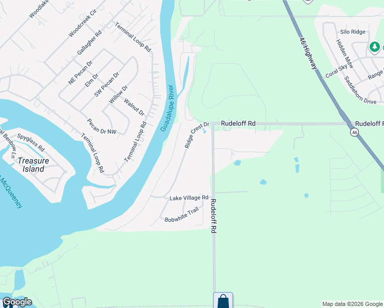 map of restaurants, bars, coffee shops, grocery stores, and more near 325 Ridge Crest Drive in Seguin