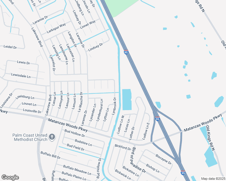 map of restaurants, bars, coffee shops, grocery stores, and more near 76 Lynbrook Drive in Palm Coast