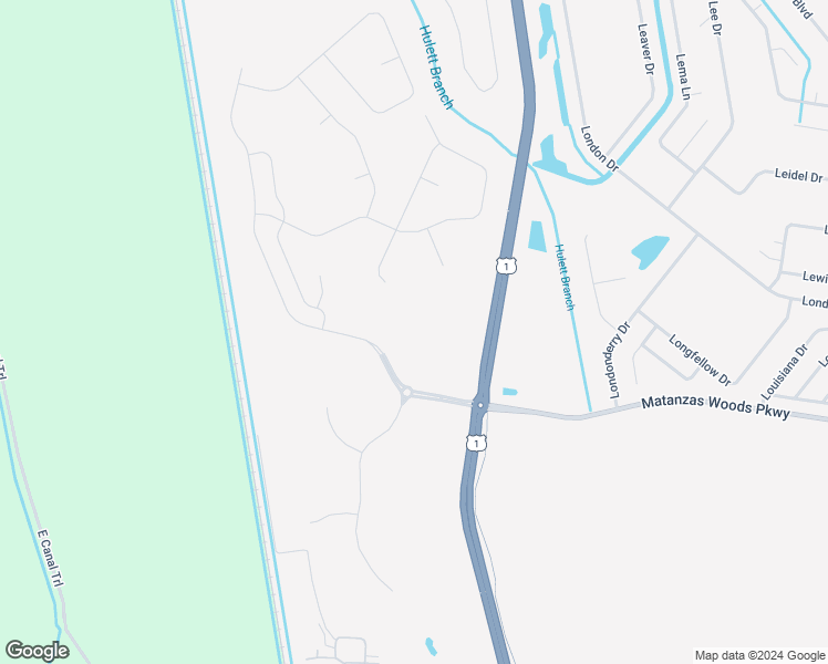 map of restaurants, bars, coffee shops, grocery stores, and more near 200 Matanzas Village Avenue in Palm Coast