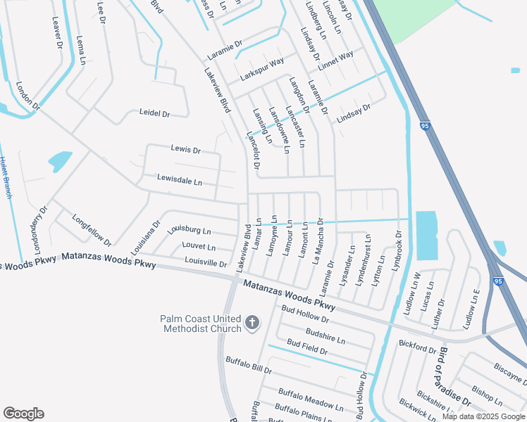 map of restaurants, bars, coffee shops, grocery stores, and more near 26 Lamar Lane in Palm Coast