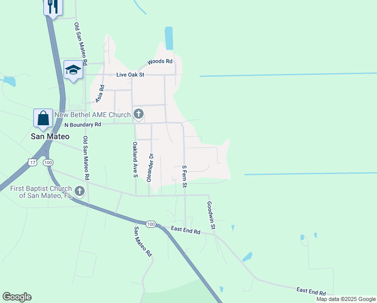 map of restaurants, bars, coffee shops, grocery stores, and more near 320 South Fern Street in San Mateo