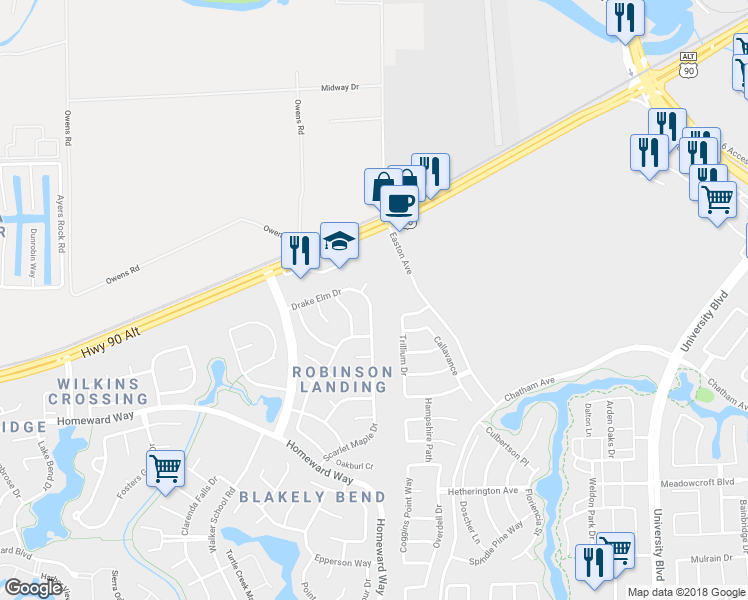 map of restaurants, bars, coffee shops, grocery stores, and more near 207 Scarlet Maple Drive in Sugar Land