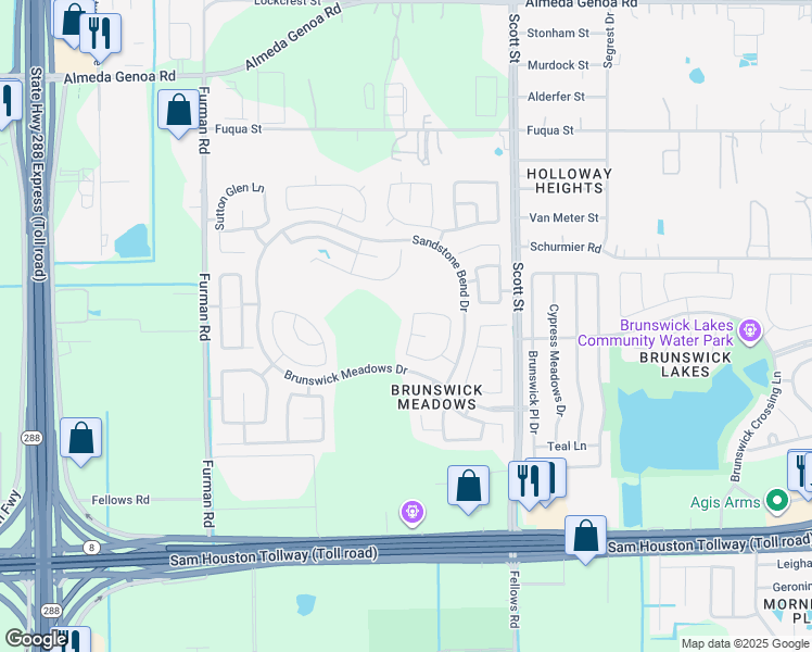 map of restaurants, bars, coffee shops, grocery stores, and more near 14114 Hearth Hollow Lane in Houston