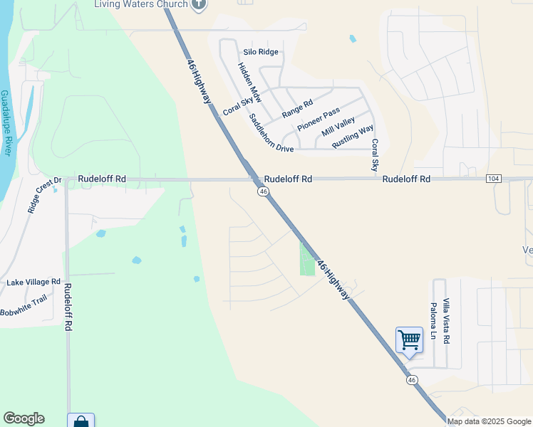 map of restaurants, bars, coffee shops, grocery stores, and more near 2930 Texas 46 in Seguin
