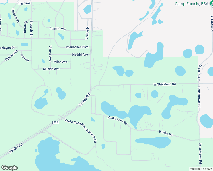 map of restaurants, bars, coffee shops, grocery stores, and more near 193 Strickland Road in Interlachen