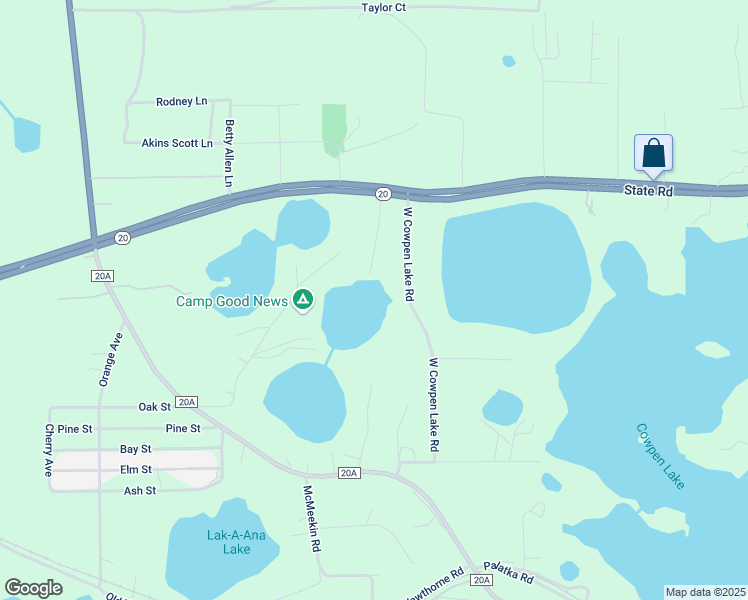 map of restaurants, bars, coffee shops, grocery stores, and more near 1915 Florida 20 in Hawthorne
