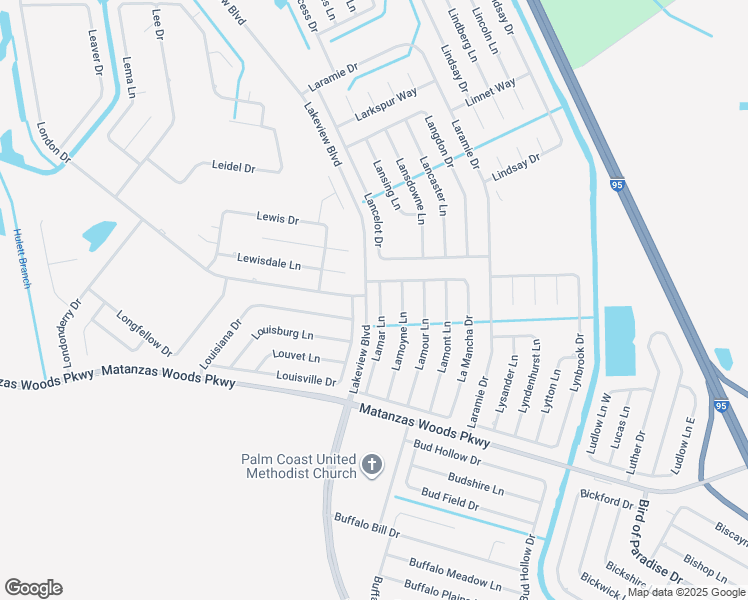 map of restaurants, bars, coffee shops, grocery stores, and more near 26 Lamar Lane in Palm Coast