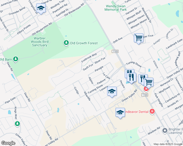 map of restaurants, bars, coffee shops, grocery stores, and more near 717 Perugia in Cibolo