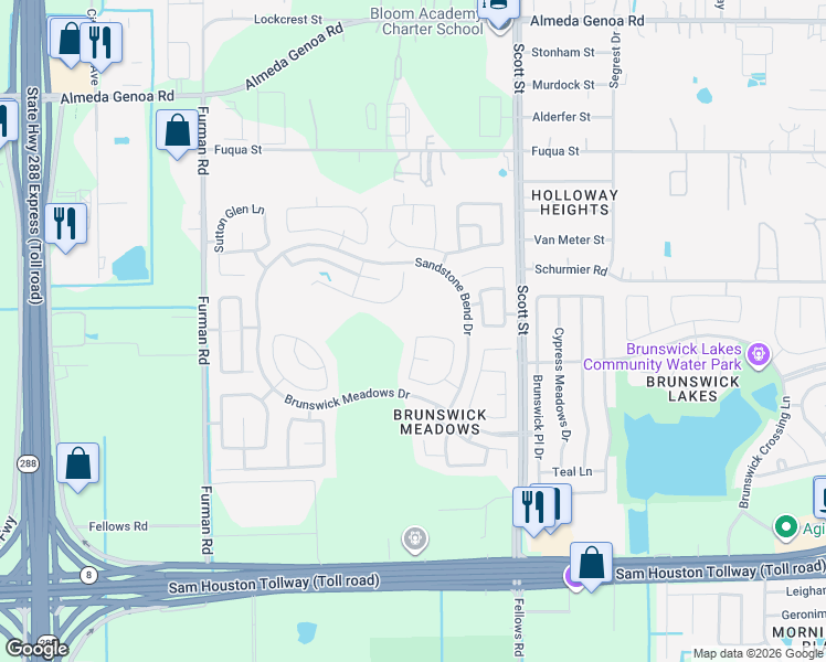 map of restaurants, bars, coffee shops, grocery stores, and more near 3211 Chimney Rose Court in Houston