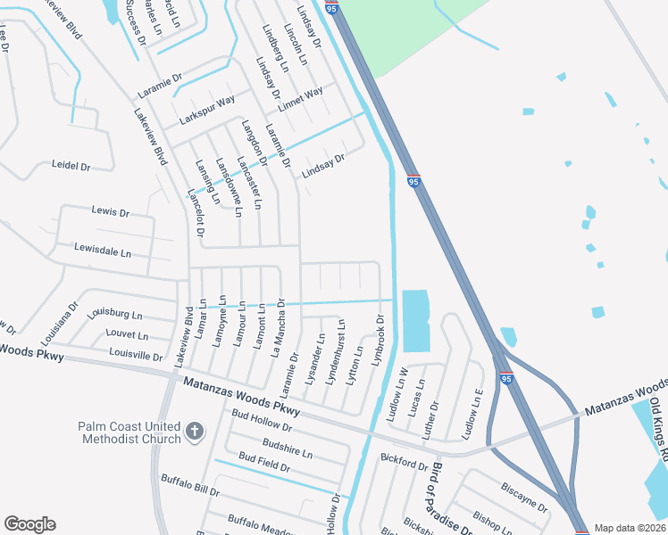 map of restaurants, bars, coffee shops, grocery stores, and more near 108 Lynbrook Drive in Palm Coast