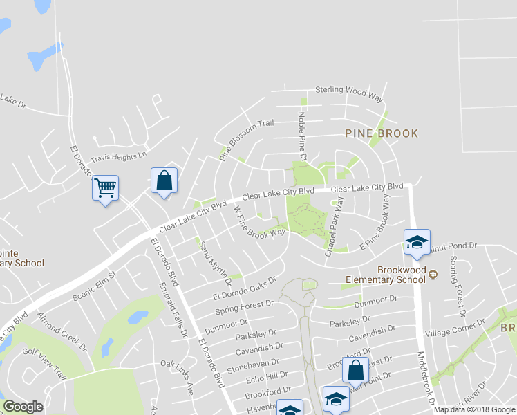 map of restaurants, bars, coffee shops, grocery stores, and more near 4006 Park Circle Way in Houston