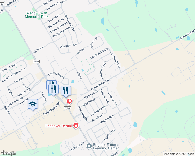 map of restaurants, bars, coffee shops, grocery stores, and more near 212 Landmark Bend in Cibolo