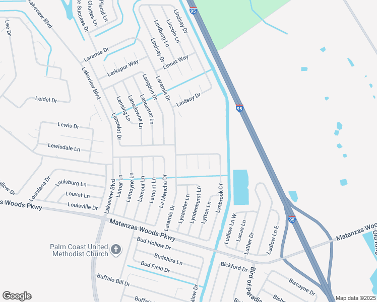 map of restaurants, bars, coffee shops, grocery stores, and more near 108 Lynbrook Drive in Palm Coast
