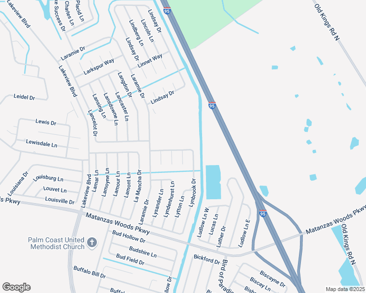 map of restaurants, bars, coffee shops, grocery stores, and more near 94 Lynbrook Drive in Palm Coast