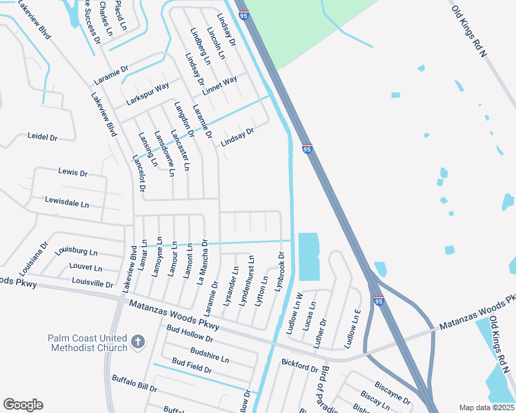 map of restaurants, bars, coffee shops, grocery stores, and more near 94 Lynbrook Drive in Palm Coast